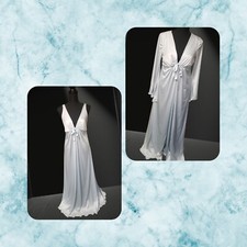 Vintage Olga 9741 2-Pc Peignoir Set Nightgown Negligee READ Sz 36 Ice Blue RARE