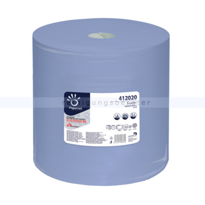 Putztuchrolle Papernet Industrie 3-lagig blau 360 m Wegwerftücher, Papernet