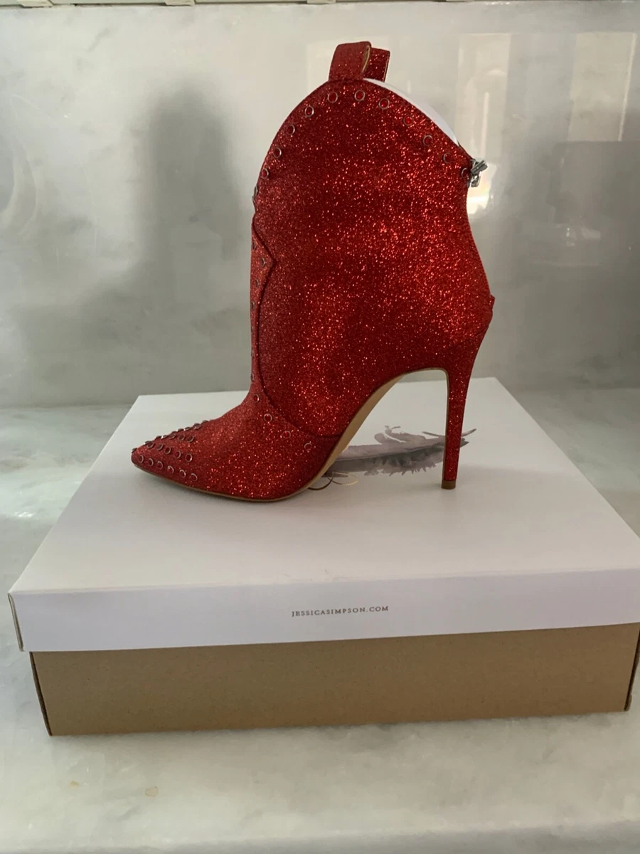 Jessica simpson red booties sale