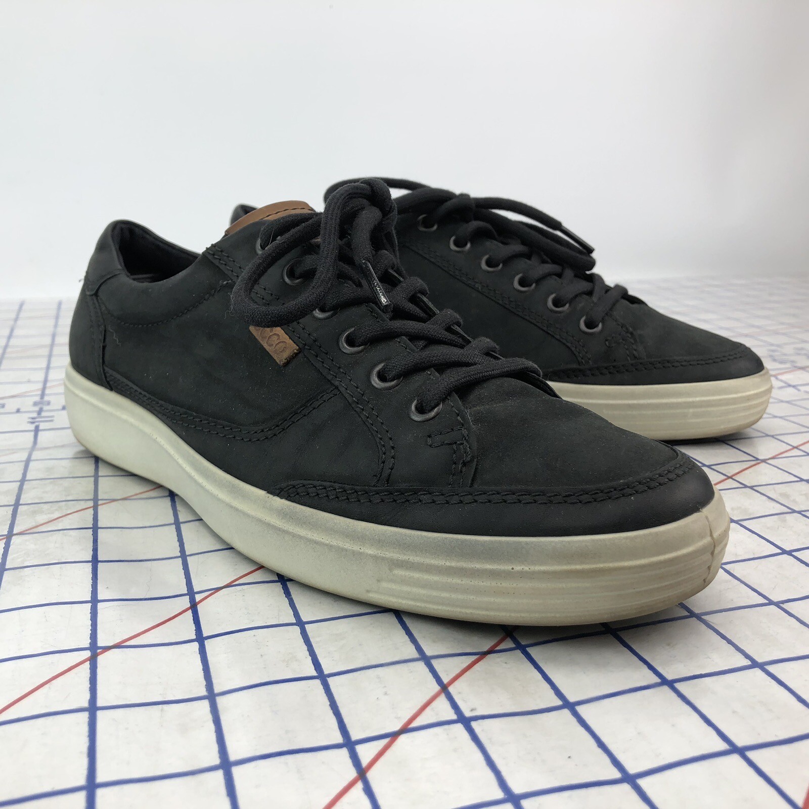 Ecco Womens Shoes Size 7 (41) Black Leather Lace Up Comfort Casual