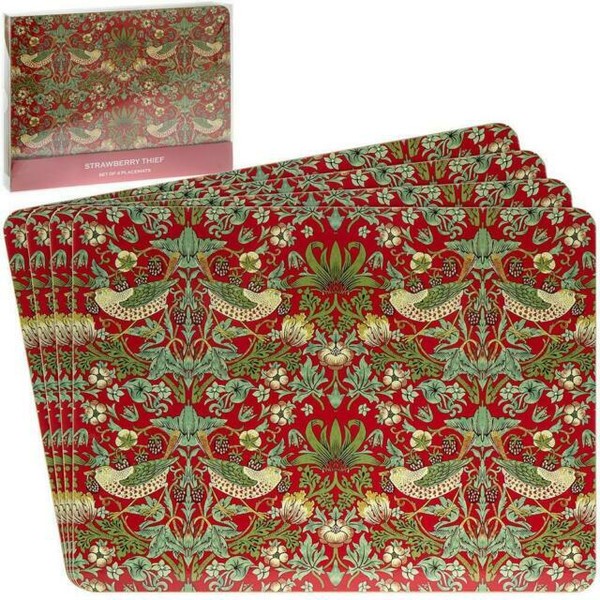 LEONARDO William Morris Strawberry Thief Cork Placemats Set of 4 Table