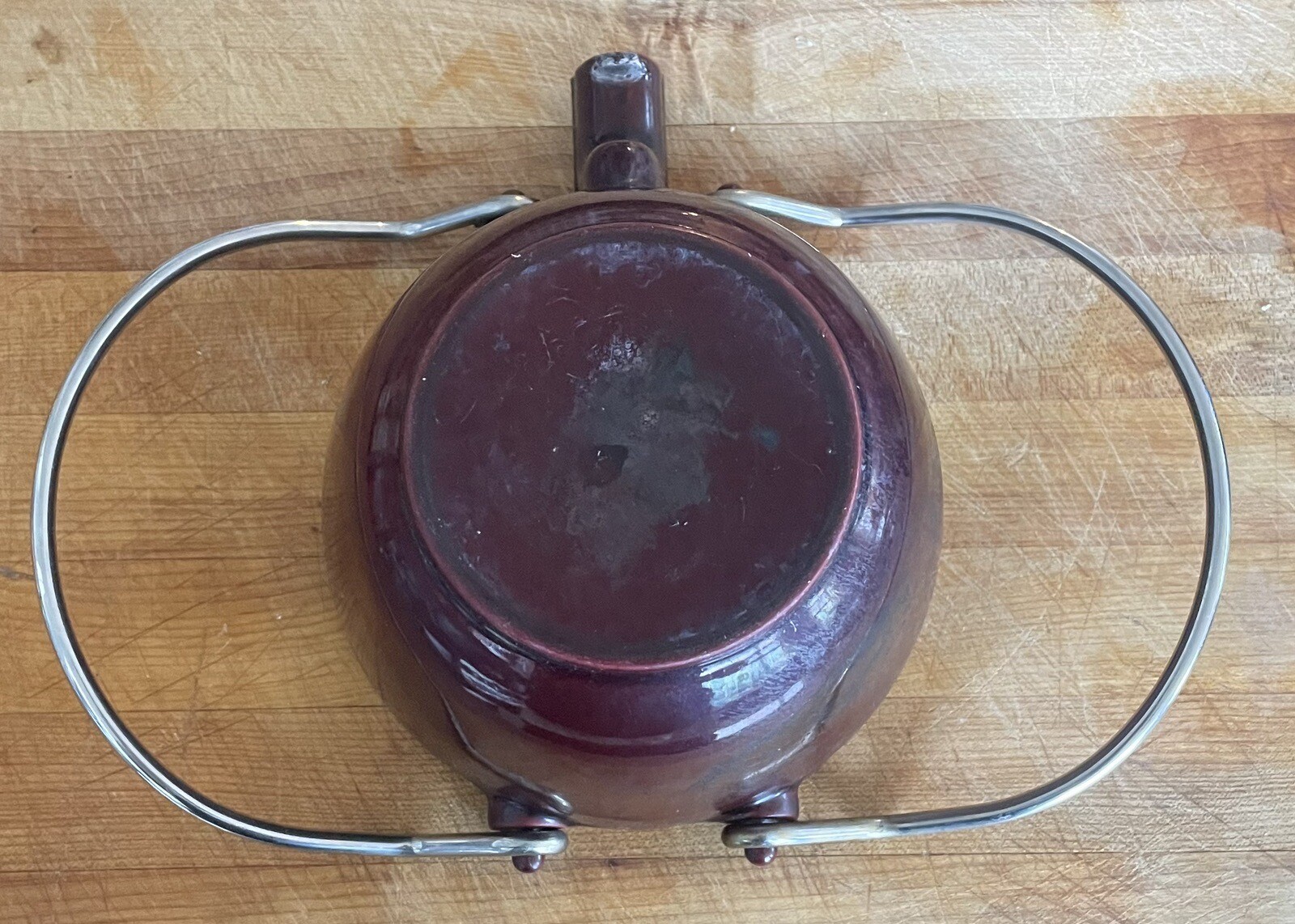 Enameled Cast Iron Teapot Kettle, Staub Discontinued Color Aubergine