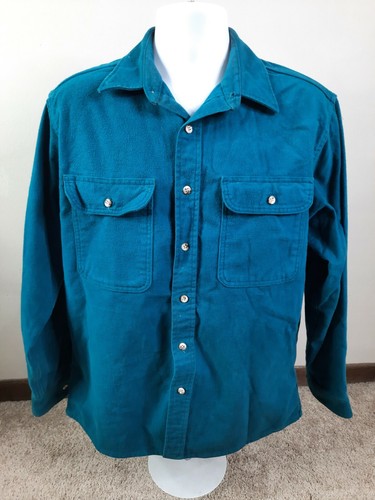 Vintage Gander Mountain türkisfarbenes Chamois Flanellhemd Herren Large Vintage T4F hergestellt in den USA