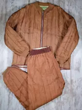Vintage Quilted Base Layer Liner Set Top Bottom Medium Frigid Wear 50s Ski Suit