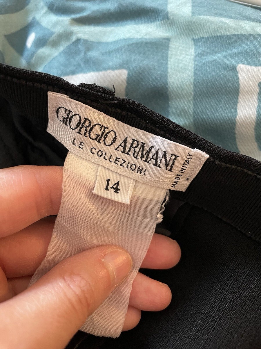 Giorgio Armani Le Collezioni High Waisted Vintage Black Pleated