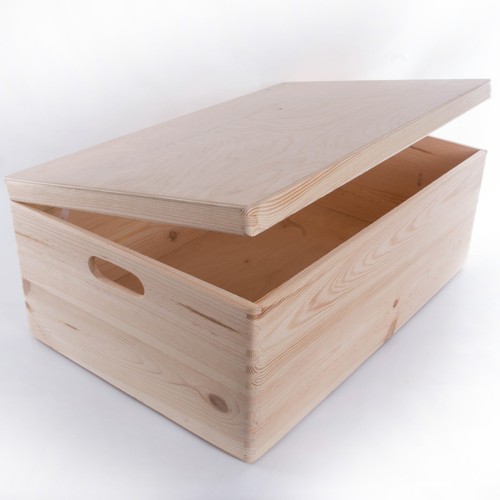 Large Wooden Storage Boxes / Plain Wood / Box with Lid / Crate Trunk Containers - 第 115/171 張圖片