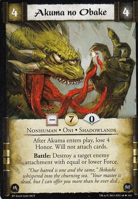 3 x Akuma no Obake L5R CCG Evil Portents EP