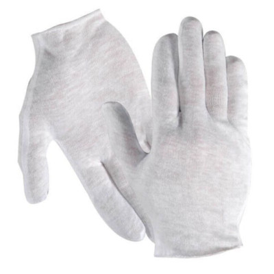 12 Pairs White Inspection Cotton/Poly Lisle Glove Coin Jewelry Light Weight 1 Dz