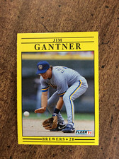 1991 Fleer #584 Jim Gantner, Brewers    nm  ib