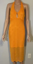 Wild Fable Orange Halter Sheer Dress With Embroidered Flowers-Size XL-NWT