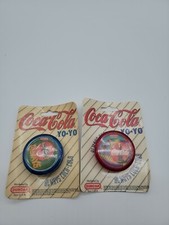 1997 Vintage Coca Cola YoYos Duncan Brand: NEW IN PACKAGE  Set of 2 Blue  Red.