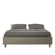 Ityhome Letto Sommier senza rete imbottito 160x210 similpelle cappuccino Azelia