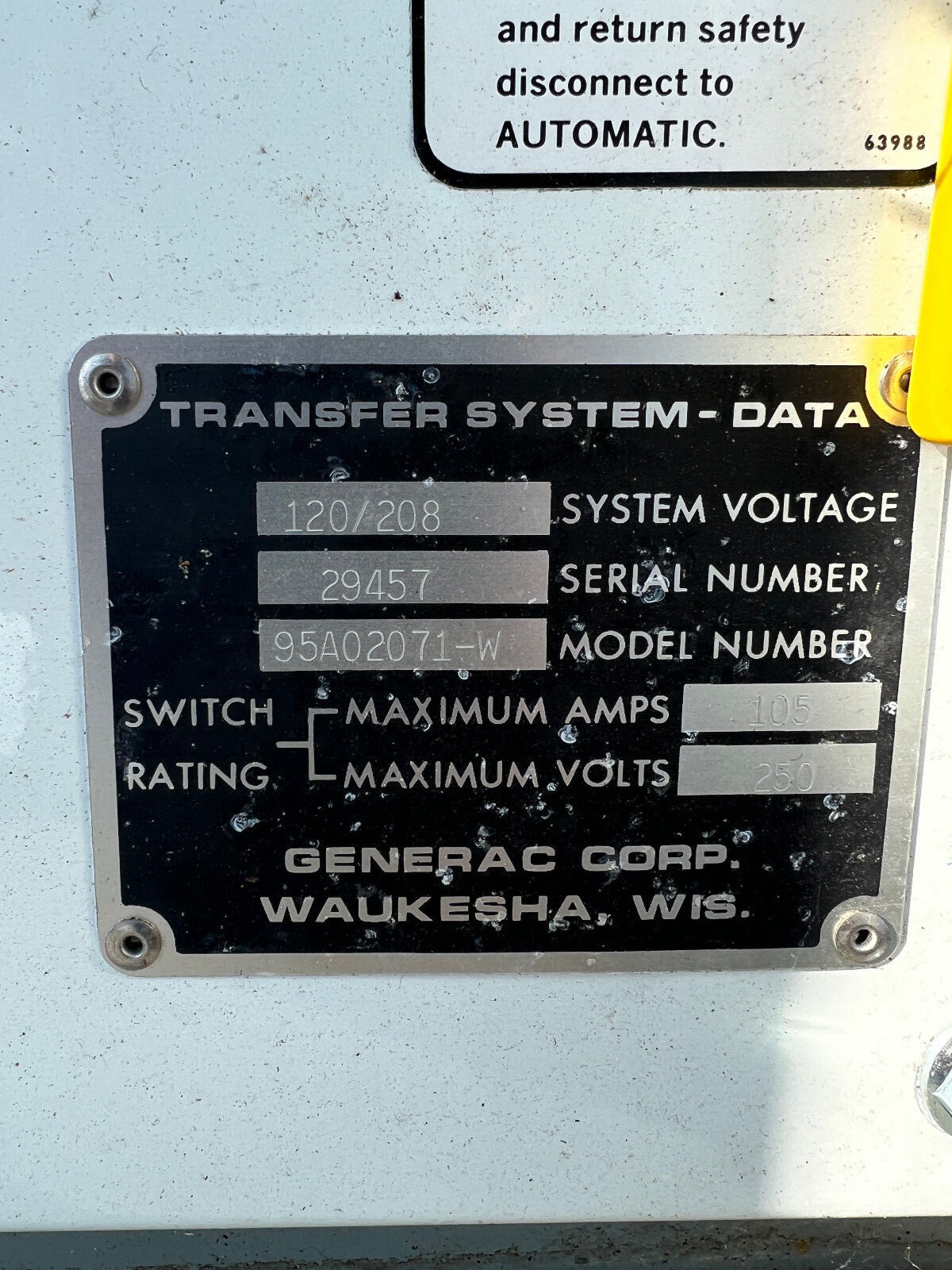 OLYMPIAN CTS AUTOMATIC TRANSFER SWITCH 120/208V | eBay