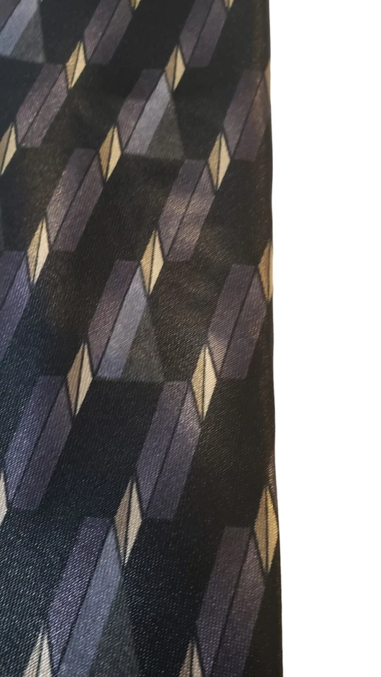 Corbata David Taylor Poliéster Gris Negro Crema Geométrica Hombre Diseñador Foto 2 de 4