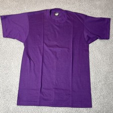 Vtg 90s Screen Stars Best Purple Blank Single Stitch T Shirt Mens Large USA