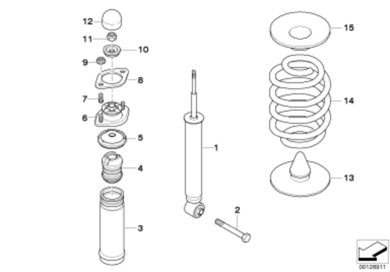 BMW Genuine Upper Spring Plate for Washer and Locking Hex Nut 