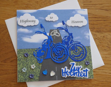  Karte Zur Hochzeit, Motorrad, Biker, Highway to Heaven, Glückwunsch, Handarbeit