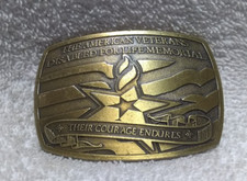 American Veterans Disabled For Life Memorial Gold Belt Buckle Great Vintage 2006