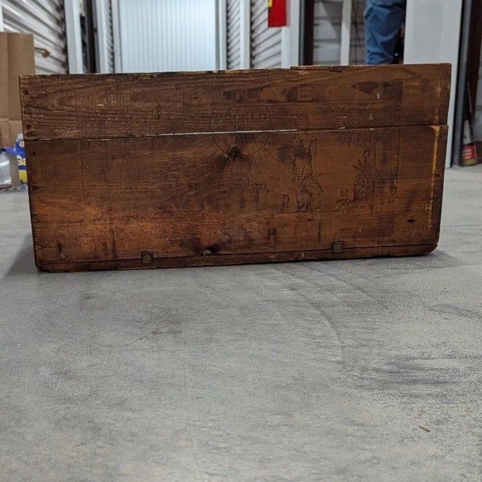 Caja de madera pesada de aceite de oliva Pastene vintage - Imagen 4 de 4