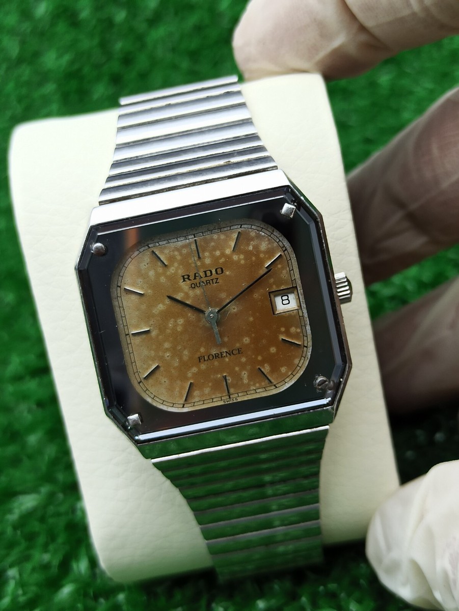 RADO FLORENCE BROWN SQUARE WATCH VINTAGE SILVER PLATED SWISS