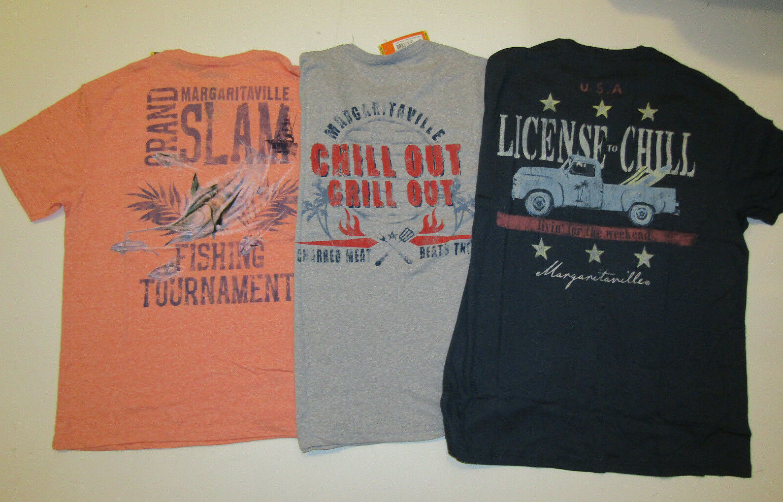 MARGARITAVILLE Pocket Graphic T Shirt Gray Orange Blue M L XL XXL XXXL