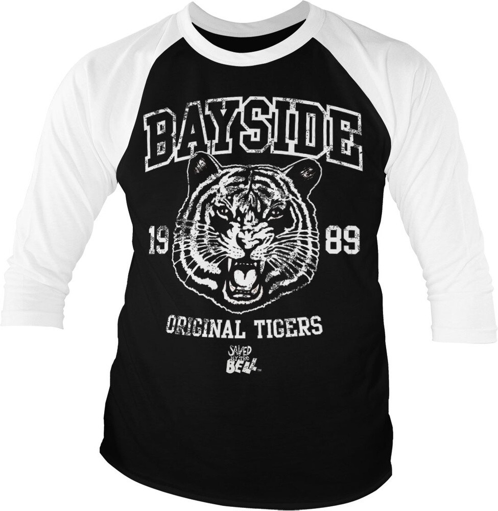 Оригинальная бейсбольная футболка Saved By The Bell Bayside 1989 года выпуска Tigers с рукавом 34 и 6890₽
