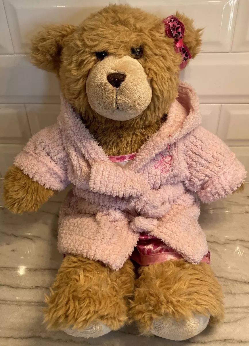 Build a Bear Brown Bear Classic Stuffed Animal Plush Pajamas Robe