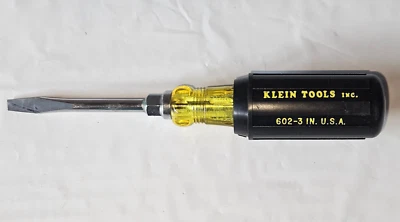 Klein Tools 602-3 7/32" Keystone-Tip Screwdriver with 3" HD Round Shank - Each