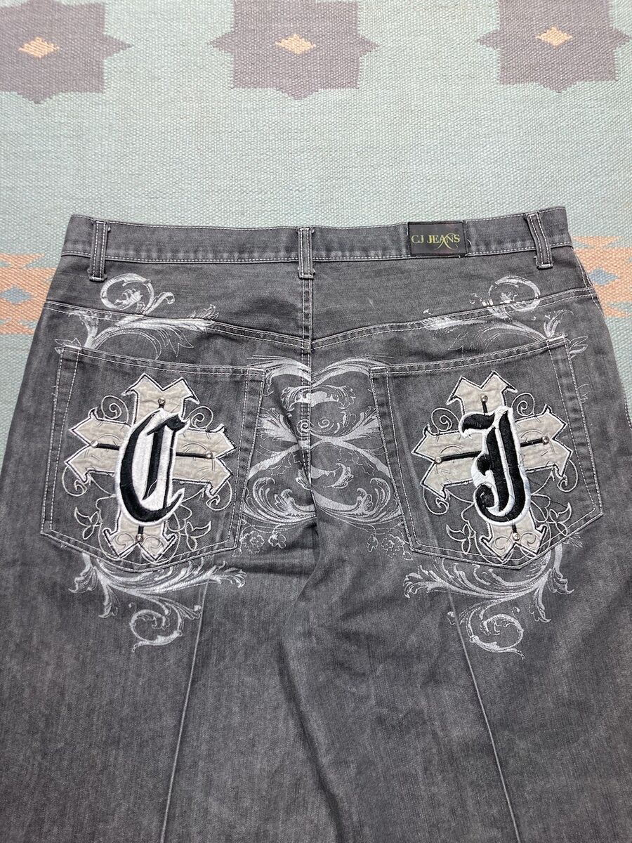 Vintage y2k baggy jeans shorts jorts embroidered black cyber Vintage y2k baggy jeans shorts jorts embroidered black cyber