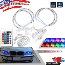 4x RGB Cotton LED Angel Eyes Lamp Halo Ring Car Headlight Fit BMW E36 E39 E46