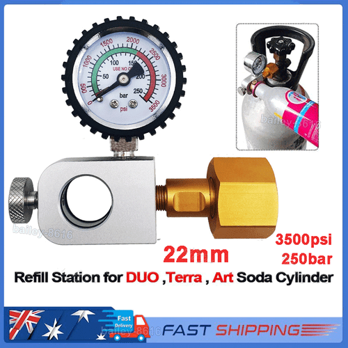 22mm Connect Adapter Pressure Gauge for Sodastream DUO/Terra/Art CO2 Tank Hot
