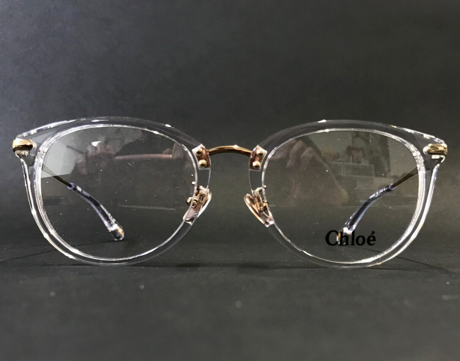 Оправа для очков Chloe CH0248OA 004 Кристально-серая с золотом в азиатском стиле 53-20-145