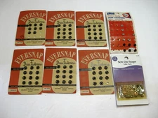 Vintage Lot Carded Dress Fasteners Snaps 6 Eversharp /1 Prims /1 Coats 