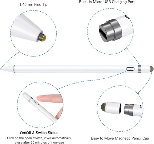 Kecow 2 In 1 Stylus Pen For Ipad Iphone Tablets Copper Fine Tip Mesh End - Picture 2 of 6