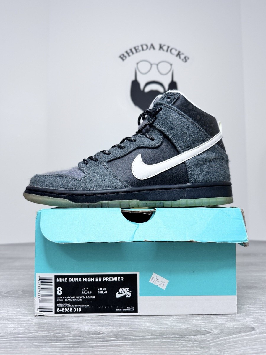 Nike Dunk High SB Premier \'Petoskey\' Sneakers Mens Size 8 - 645986-010 Gray Nike Dunk High SB Premier  main image 4