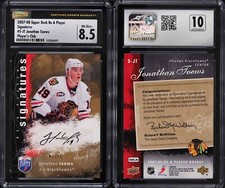 2007 UD Be A Player Player's Club Jonathan Toews RC Rookie AUTO 07/15 CSG 8.5