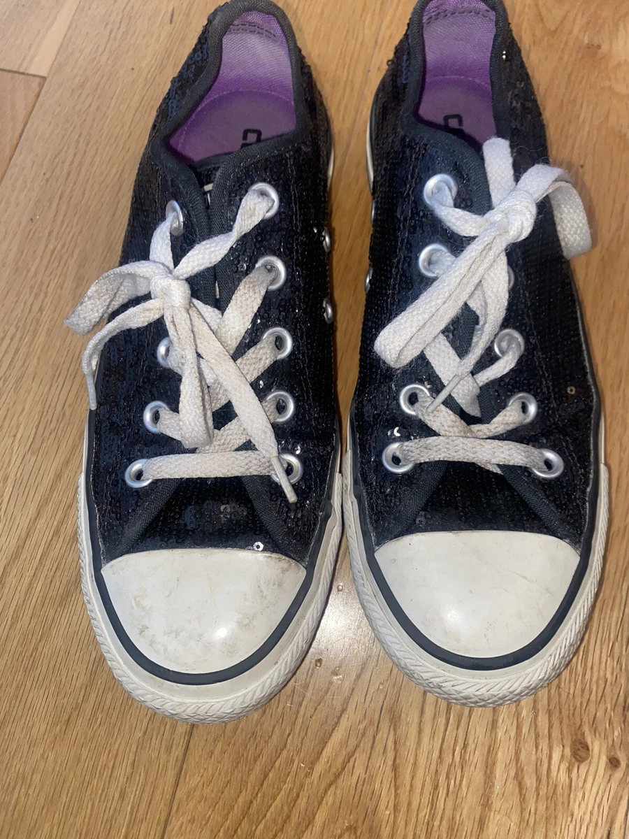 Black sequin converse sneakers outlet
