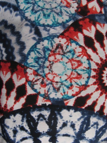 Bassini tie-dye print stretch jersey top in blue/turquoise/red/white Size 14 VGC - Picture 11 of 13