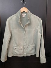 Christian Siriano Ny Linen Blend Women’s M Snap Front Sage Green Jacket
