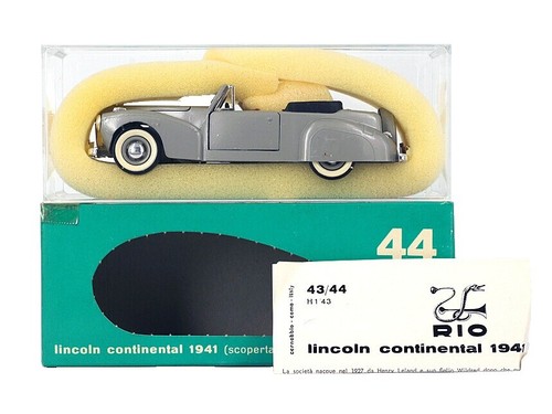 RIO 1941 LINCOLN CONTINENTAL CONVERTIBLE MODEL in ORIGINAL CASE