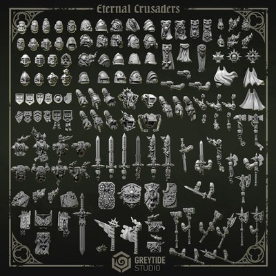 Eternal Crusaders Set for Wargames & Skirmish Tabletop 3d Printed Bits