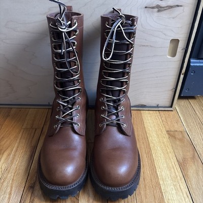 Nick s Builder Pro Boots Safety Toe - HNW - 64 Brown Leather - 8.5D (Fits 9D)