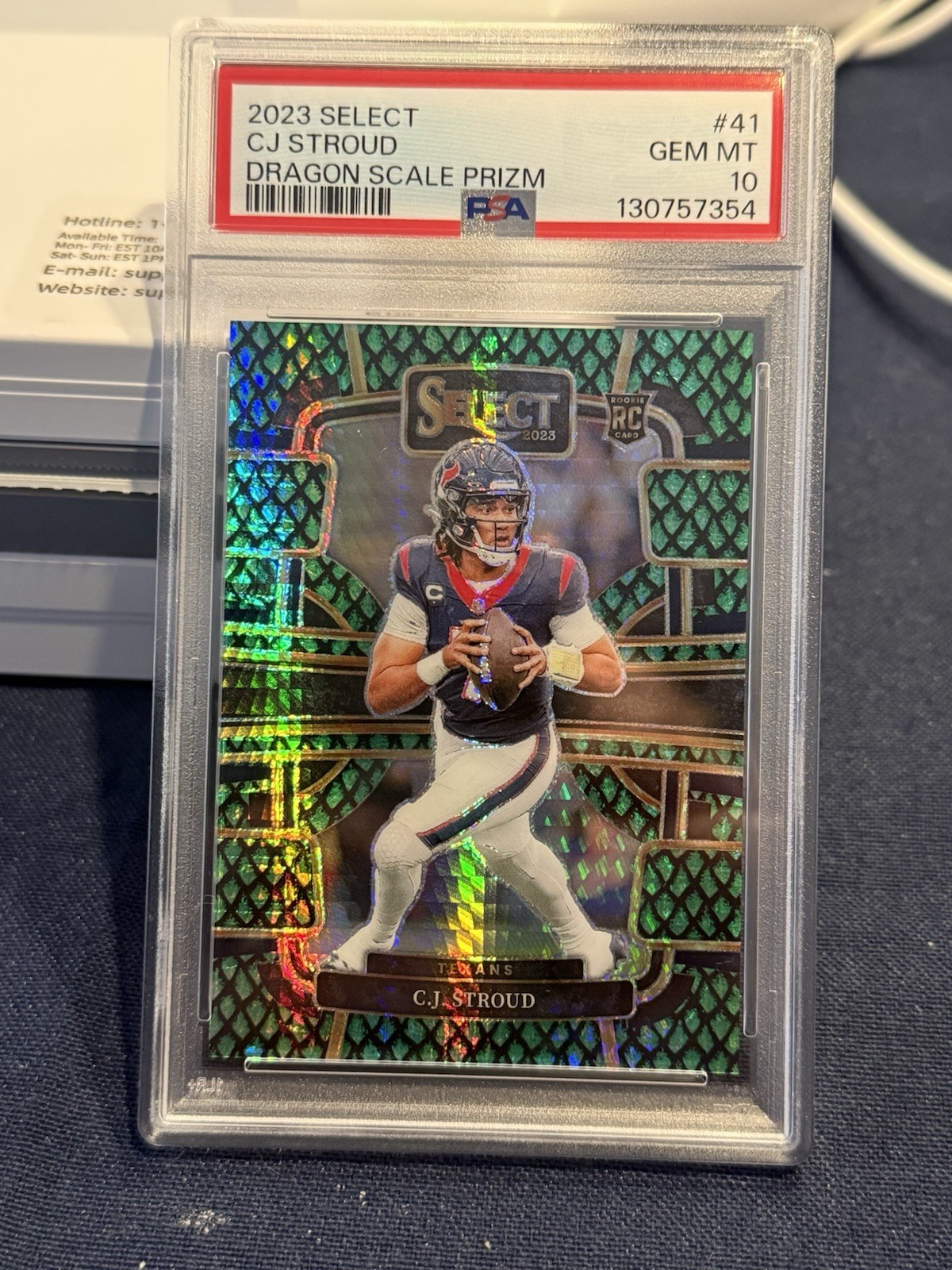 2023 Panini Select -  C.J. Stroud #41 ROOKIE  Dragon Scale Prizm   02/70 PSA 10