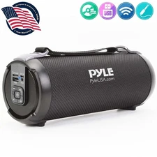 Pyle Bluetooth BoomBox Speaker System-Portable Stereo Radio Speaker w/ FM Radio