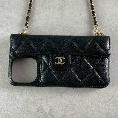 yuz　CHANEL iPhone 15 pro Max マトラッセ CHANEL iPhone Case 15 Pro Max Caviar Matelasse Black Authentic