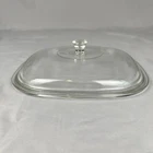 VTG Pyrex P-10-C-1 Clear Glass Square Replacement Lid Only CorningWare 10” EUC