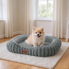 Cute Washable Dog Bed for Small Dogs -Soft Plush Calming Puppy  Cat Bed with...