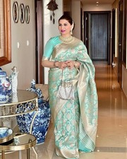 Bollywood Women Green Saree Party Wear Indian Pakistani Wedding Designer Sari