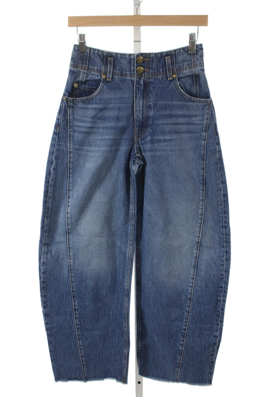 Ulla Johnson Womens Wide-Leg Jeans Blue 100% Cotton High Rise Size 24