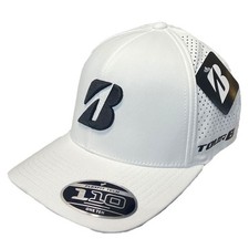 BRIDGESTONE GOLF MEN'S TOUR LASER ADJUSTABLE CAP WHITE VENTILATED HAT NEW! 1889